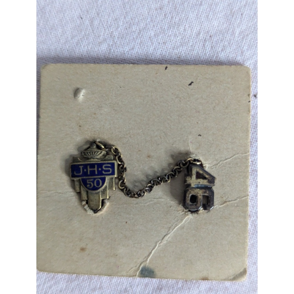 Junior High 50 Brooklyn New York vintage 1946‎ pin J.H.S